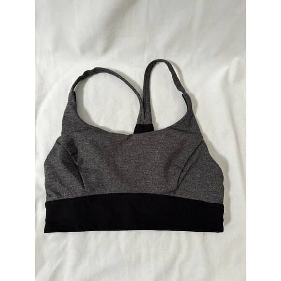 LULULEMON Women's Train Times Heather Gray Black Sports Bra Size 2 - Picture 1 of 3